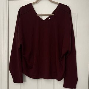 Women's Burgundy Long Sleeve Top